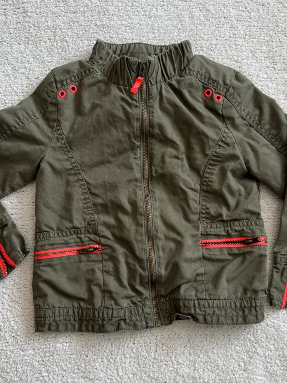 OshKosh B'gosh Olive Green Jacket with Red Accents